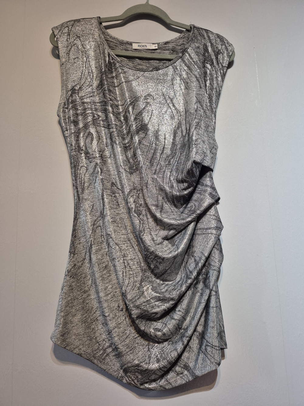 Ricki's Metallic Silver Draped Tank Top